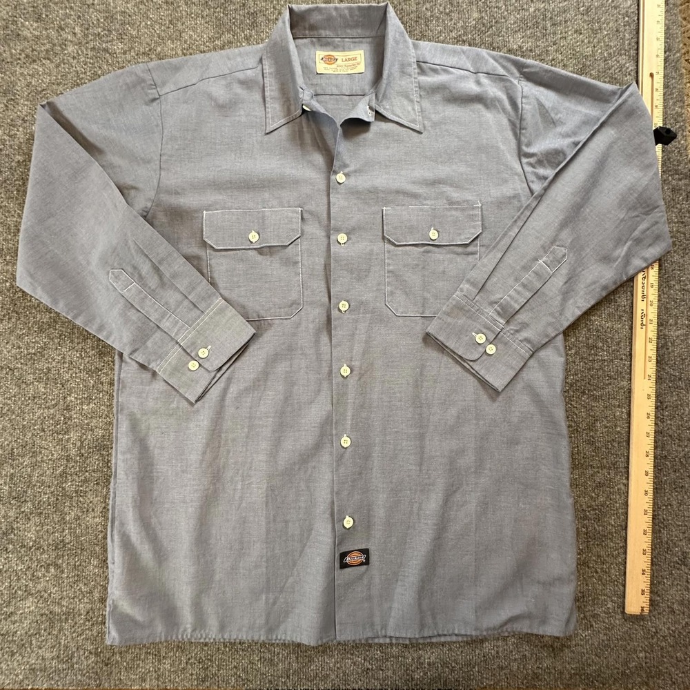 Dickies Men's Work Shirt - Gray, Size Large